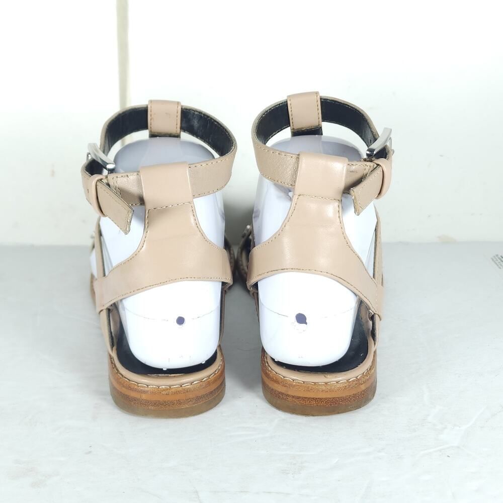 Rebecca Minkoff Women's US 6M Beige Leather Studded Strappy Gladiator Sandals - Picture 10 of 14